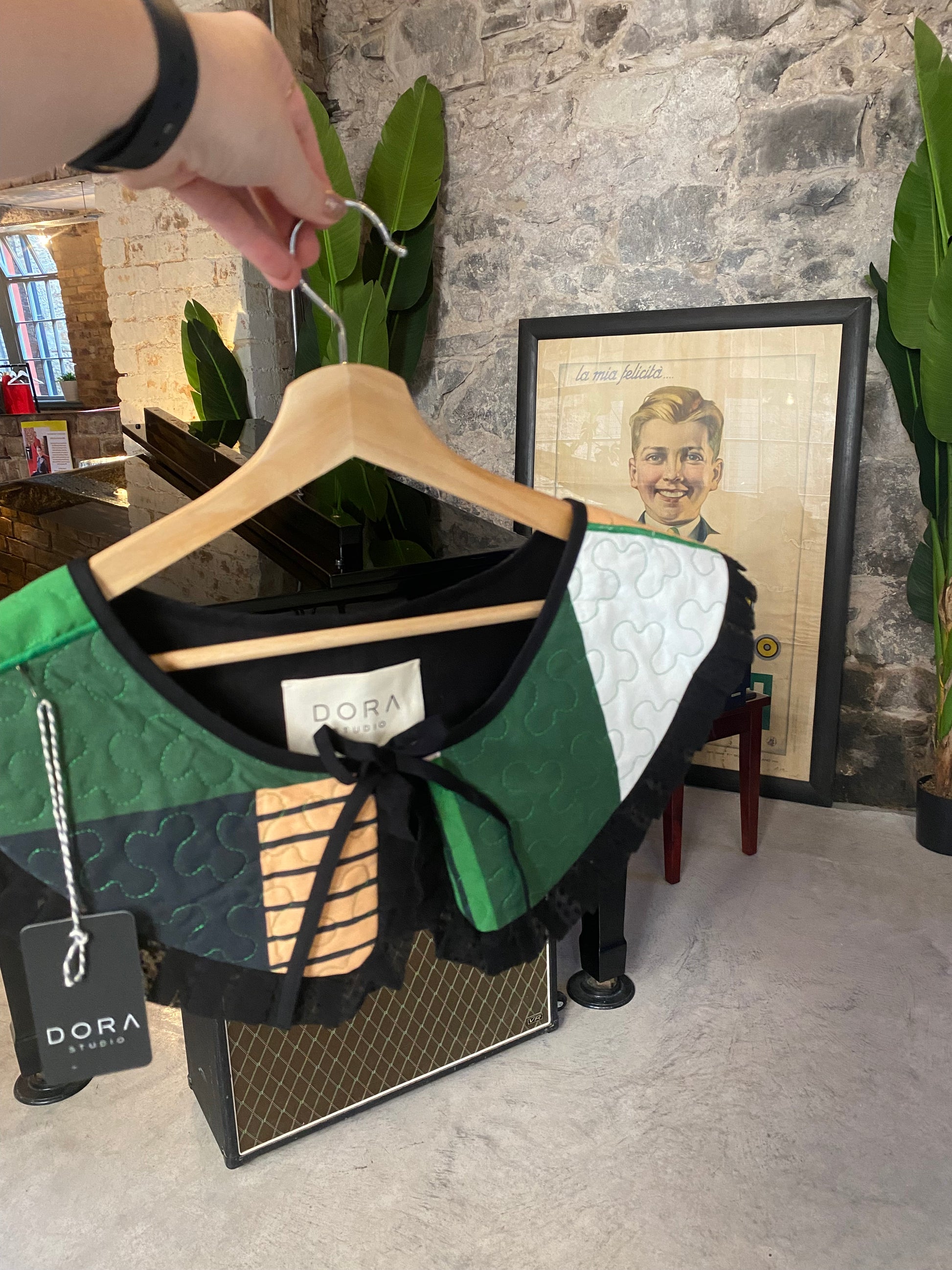 Patchwork quilted collar on hanger